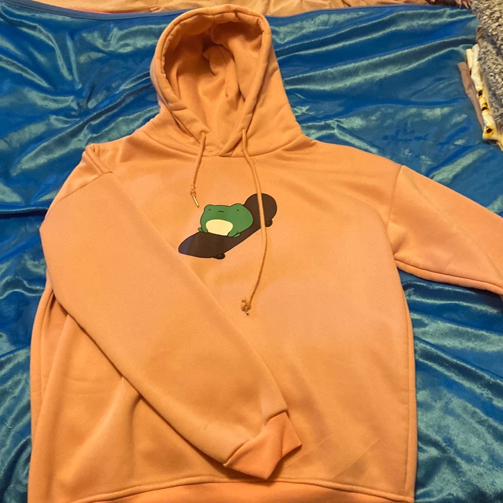 pink frog hoodie